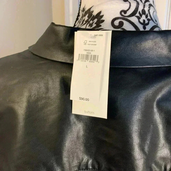 Banana Republic Vegan Leather Shirt NWT - Picture 9 of 12